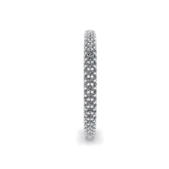 White Diamonds Triple Pave Eternity Ring - Photo 1