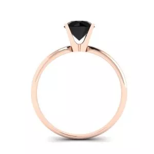 Black Diamond V Setting Ring  Rose Gold - Photo 1