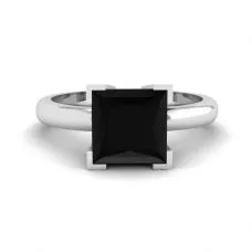Black Diamond Ring  White Gold