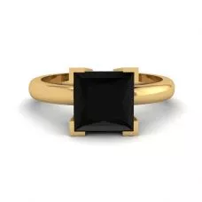 Black Diamond Ring Yellow Gold