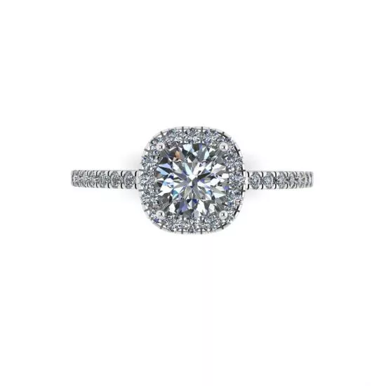 Cushion Style Round Diamond Ring, Enlarge image 1