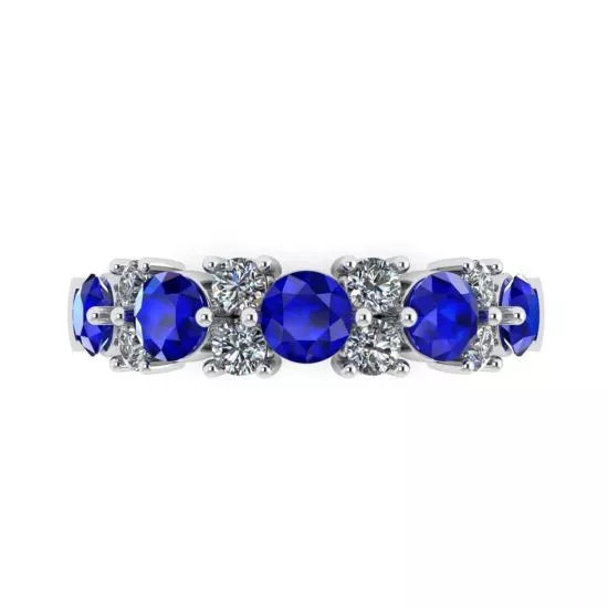 Contemporary garland ring with sapphires and diamonds, Enlarge image 1