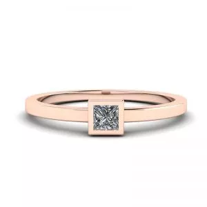 Princess Diamond Small Ring La Promesse Rose Gold