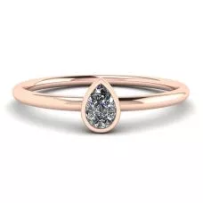 Pear Diamond Small Ring La Promesse Rose Gold