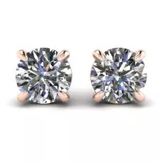 Perfect Round Diamond Studs Rose Gold