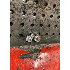 Perfect Round Diamond Studs White Gold - Photo 5
