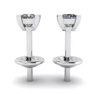 Princess-Cut Diamond Stud Earrings  - Photo 1