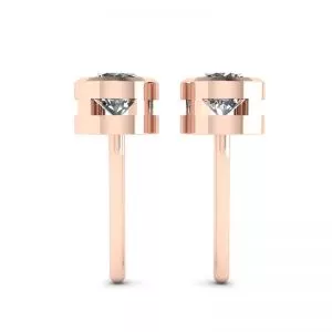 Round Diamond Studs Rose Gold - Photo 1