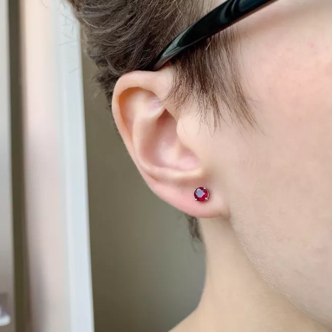 Sapphire Stud Earrings with Detachable Diamond Halo Jacket Rose Gold - Photo 3