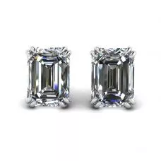 Emerald Cut Diamond Stud Earrings