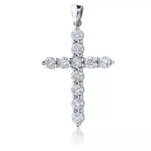 Cross Necklace with 11 diamonds (2х1.5 cm)