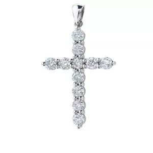 Cross Necklace with 11 diamonds
