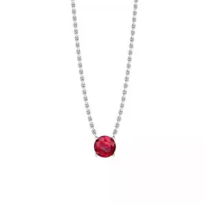 1/2 carat Round Ruby on White Gold Chain